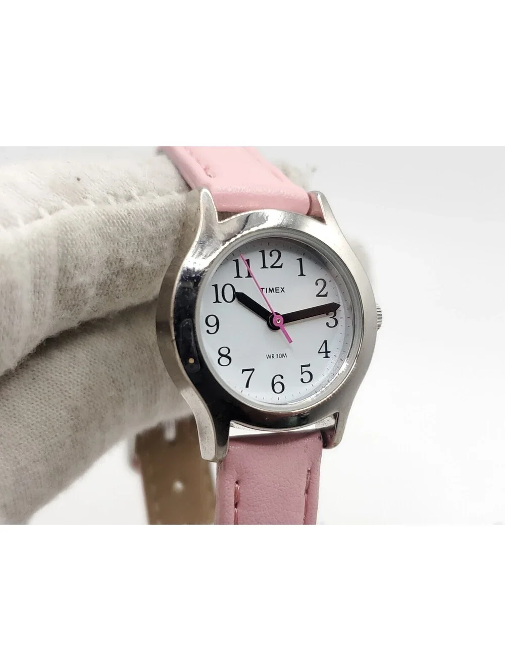 Timex Quartz Watch Women's New Battery Pink Band White Dial 23mm